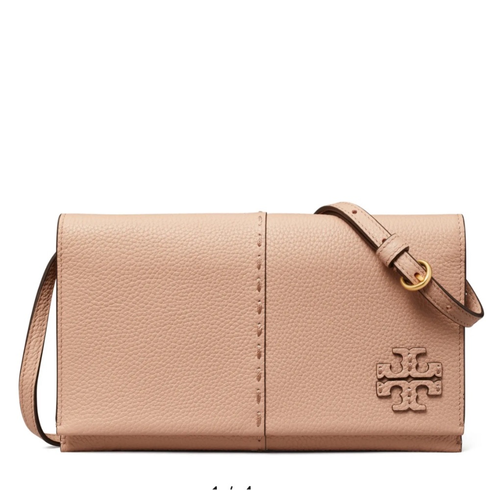 Tory Burch McGraw Leather Wallet Crossbody - Picture 1 of 10